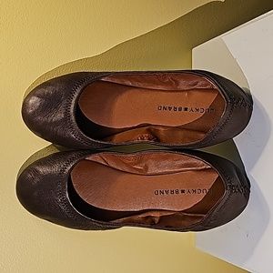 Lucky Brand Dark Brown Leather Flats Size 11